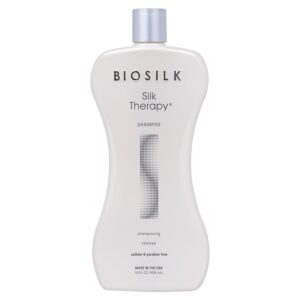 BioSilk Silk Therapy Shampoo, Gentle Hair Cleanser for Healthy, Shiny Hair, Conditions with Silk Proteins & Botanical Extracts, Sulfate-Free, Paraben-Free, Cruelty-Free, 34 Oz