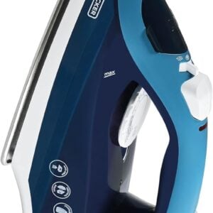 BLACK+DECKER Steam Iron for Clothes with Retractable Cord, Vertical Steaming, Anti-Drip Design, Spray Mist and Auto Clean Button, 1200W