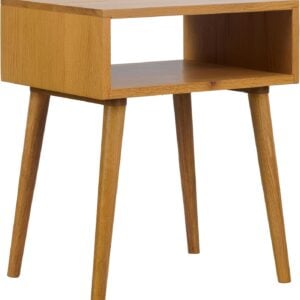 NTC Solid Oak Zoe Nightstand, Mid Century Modern Side Table Bedroom, Bedside Furniture, Night Stand, End Table, Easy Assembly - Rustic Oak