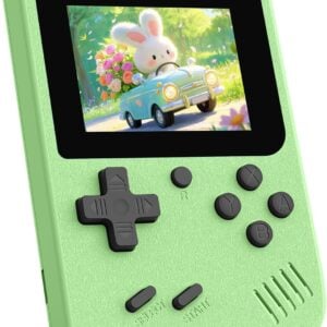 Retro Gaming Console, Built-in 400 Classic Retro Game Console, 3.0 Inch IPS Screen Retro Handheld Game Console, 1020mAh Rechargeable Battery, Portable Arcade Video Gaming Console (Green)
