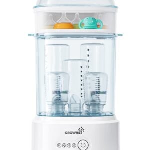 Bottle Sterilizer and Dryer, Compact Electric Steam Baby Bottle Sterilizer (Esterilizador de Biberones), Bottle Sanitizer for Baby Bottles, Pacifiers, Pump Parts Blue