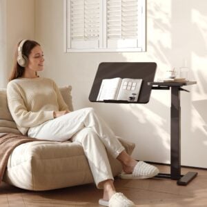 FLEXISPOT 28" Gas Spring C Table with Split Tilting Top,Mobile Side Table