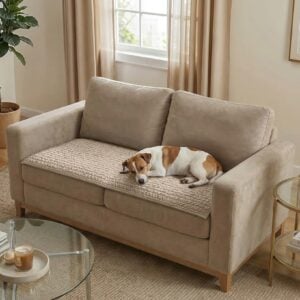 PAULATO BY GA.I.CO. Waterproof Couch Cover – 24x47 Blanket for Sofa Car Seat or Crate – Machine Washable Absorbent Reusable Pad for Puppy Training – Dogs Cats Pets Friendly Protector - Macadamia