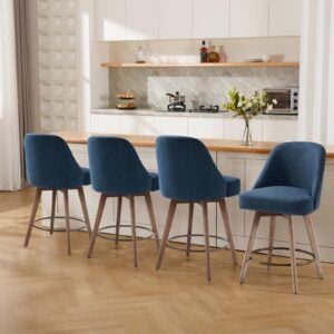 Bekrvio 26 inch Counter Height Bar Stools Set of 4, Blue