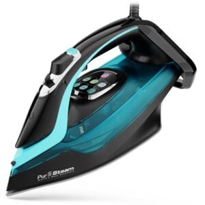 PurSteam SteamTech Steam Iron with LED Display, Ceramic Soleplate, 1750W
