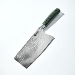 HexClad 7" Japanese Damascus Stainless Steel Cleaver Knife, Full Tang