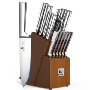 imarku Knife Set - Kitchen Knife Set 15 Pieces Japanese Stainless Steel Knife Block Set with Sharpener - Dishwasher Safe Kitchen's Knives - Ultra Sharp Chef Knife Set for Kitchen, Utility Knives