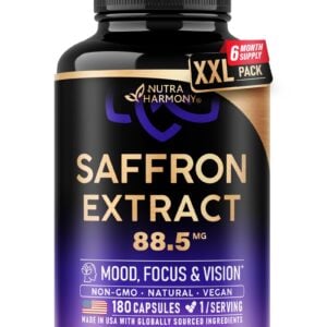 Saffron Supplements - Saffron Extract 88.5mg - Mood & Vision - 180 Capsules