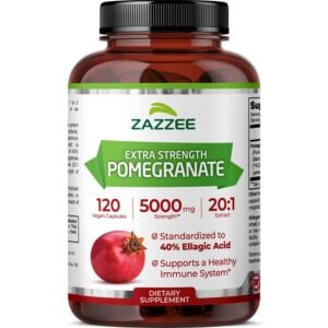 Zazzee Extra Strength Pomegranate 20:1 Extract, 120 Vegan Capsules