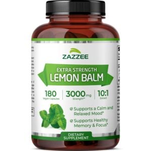 Zazzee USDA Organic Lemon Balm 10:1 Extract, 180 Capsules, 6 Month Supply