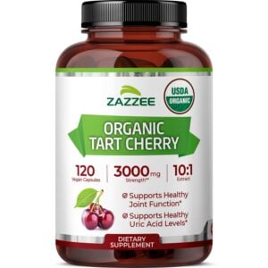 Zazzee USDA Organic Tart Cherry 10:1 Extract, 120 Capsules, 4 Month Supply