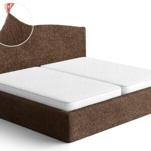 PAULATO BY GA.I.CO. Stretch Headboard and Frame Slipcover – Soft Bi-Elastic 1-Piece Bedframe Cover – Furniture Protector Machine Washable – Cocoa (King 75"-83" Wide)