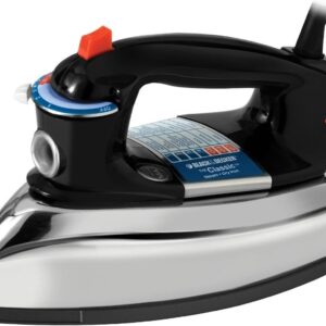 BLACK+DECKER The Classic Iron, F67E-T, Aluminum Soleplate, Steam or Dry Ironing, 7 Temperature Settings, Anti-Drip