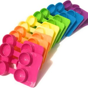 Amcon Contact Lenses Cases Flat Ribbed Extra Deep Well - Assorted, 12 Pack Mix