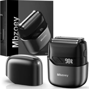 Mbzoey Electric Foil Shavers for Men: Mini Electric Razor for Face - IPX7 Waterproof Cordless Razor with LED Display & Fast Charge - Micro-Comb Technology & Precision Blades