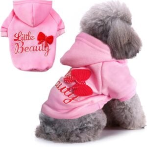 Jecikelon Winter Dog Hoodie Sweatshirts Warm Clothes for Small Dogs Chihuahua Coat Puppy Clothing Cat Custume (X-Small, Y01-Pink)