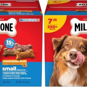 Milk-Bone Peanut Butter Flavor Naturally & Artificially Flavored Dog Biscuits - Crunchy Dog Treats - 7 Pounds (Packaging Design May Vary),(Pack of 2)